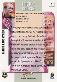 2004 Select Authentic #5 Darren Lockyer Back